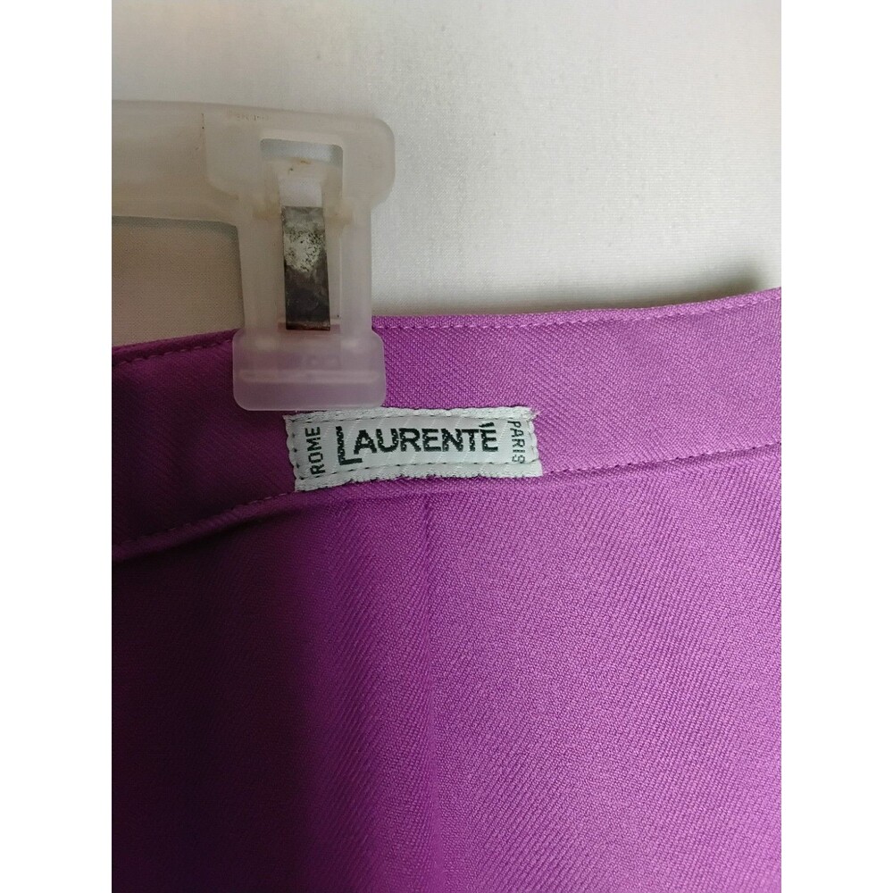 VINTAGE Laurente Pants Womens 42 Purple Elastic Waist petite  New With Tags USA - Picture 3 of 9